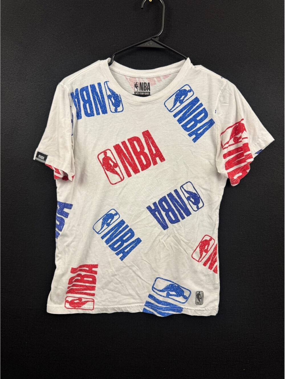 Kid's NBA White Graphic Logo T-Shirt Size XL